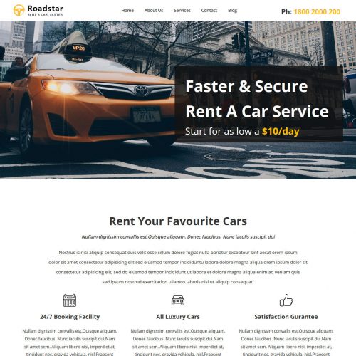 roadstar car rental services blogger template