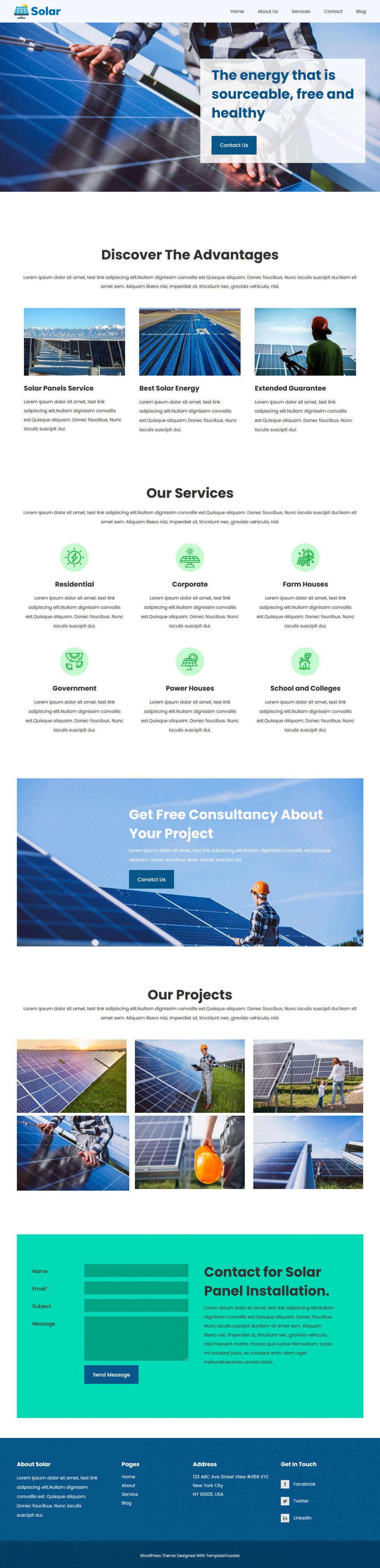 solar and renewable energy wordpress theme