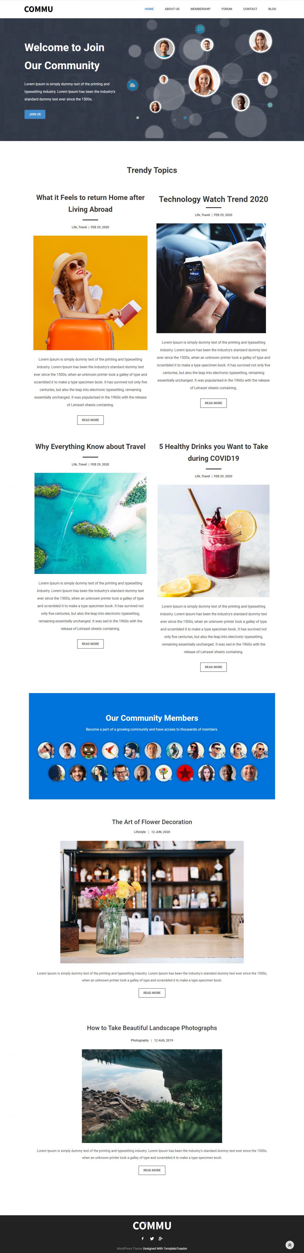 Commu - Social Networking & Community WordPress Theme