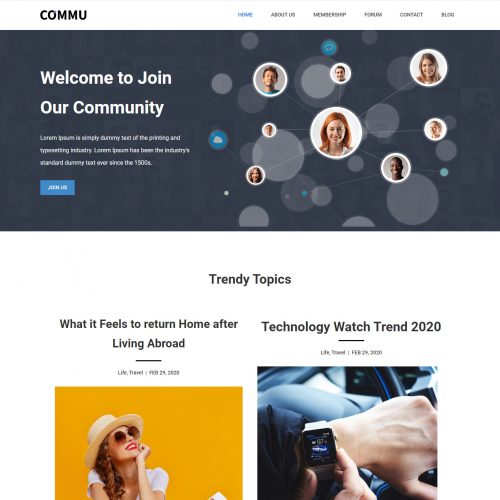 Commu - Social Networking & Community WordPress Theme