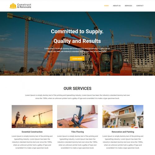 Construct & Renovate -- Construction Company Blogger Template