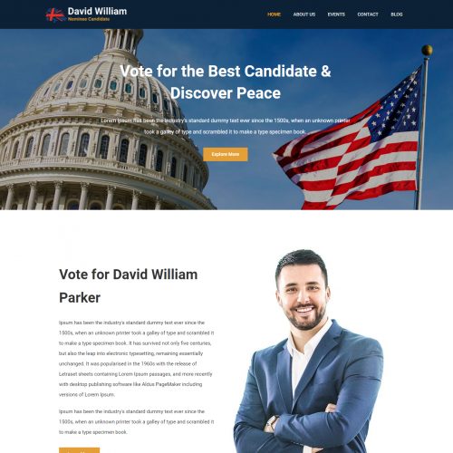 David William - Nominee Candidate & Politician WordPress Theme