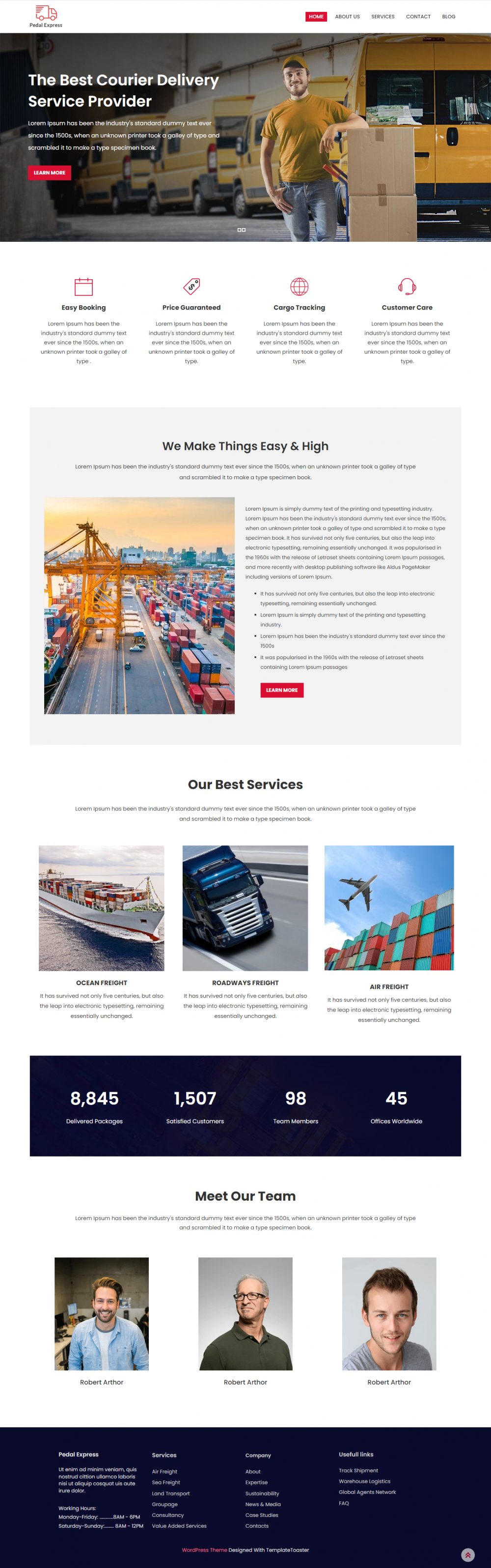 Pedal Express Courier Delivery Service Drupal Theme TemplateToaster