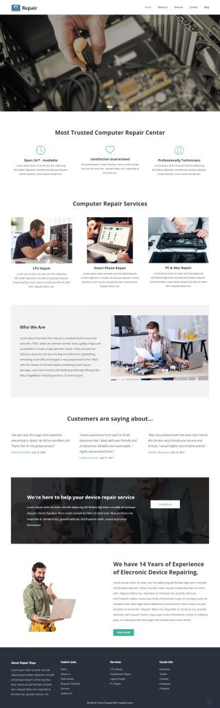 Repair - Computer Repair and Mobile Repair Service Blogger Template ...