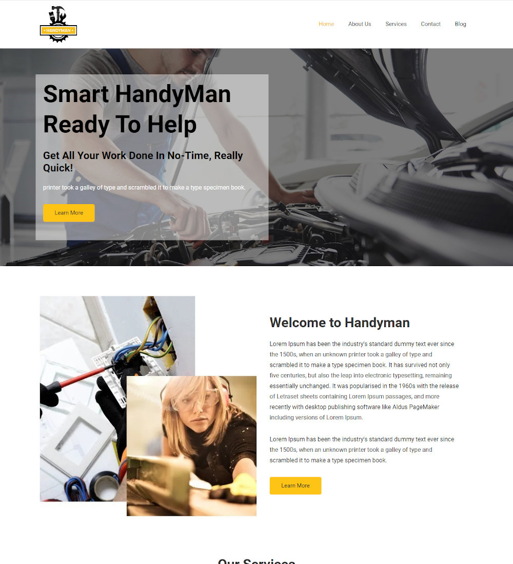 The Handyman - Multiple Service Provider Joomla Template