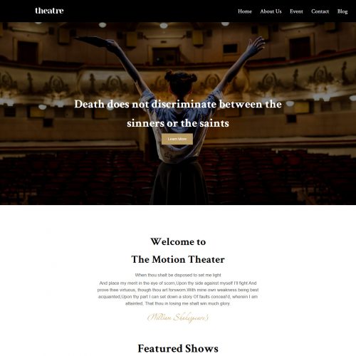 Theater & Art Event joomla Template