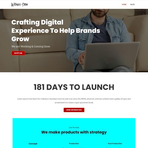 Webiris Soon - Web Agency Coming Soon One Page Joomla Template