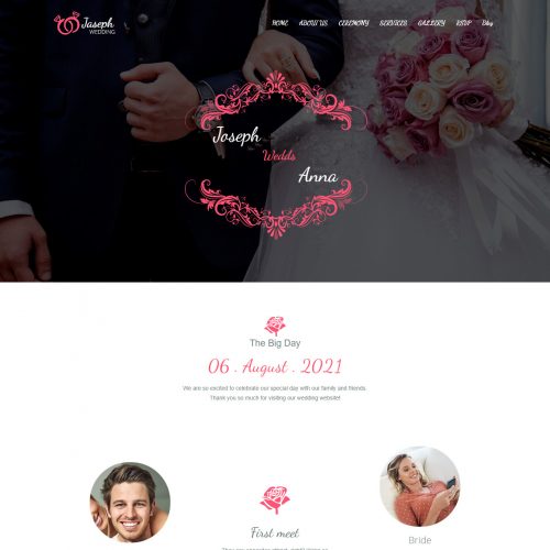 Joseph Wedding Invitation Joomla Template