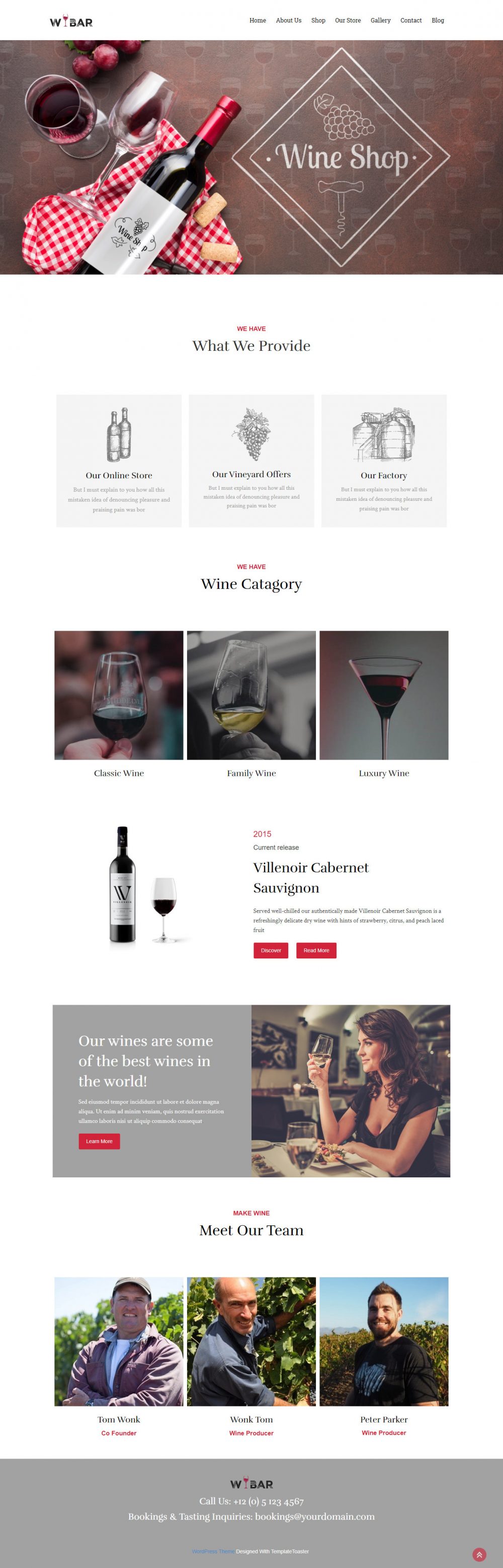 Bar Wine Shop joomla Template