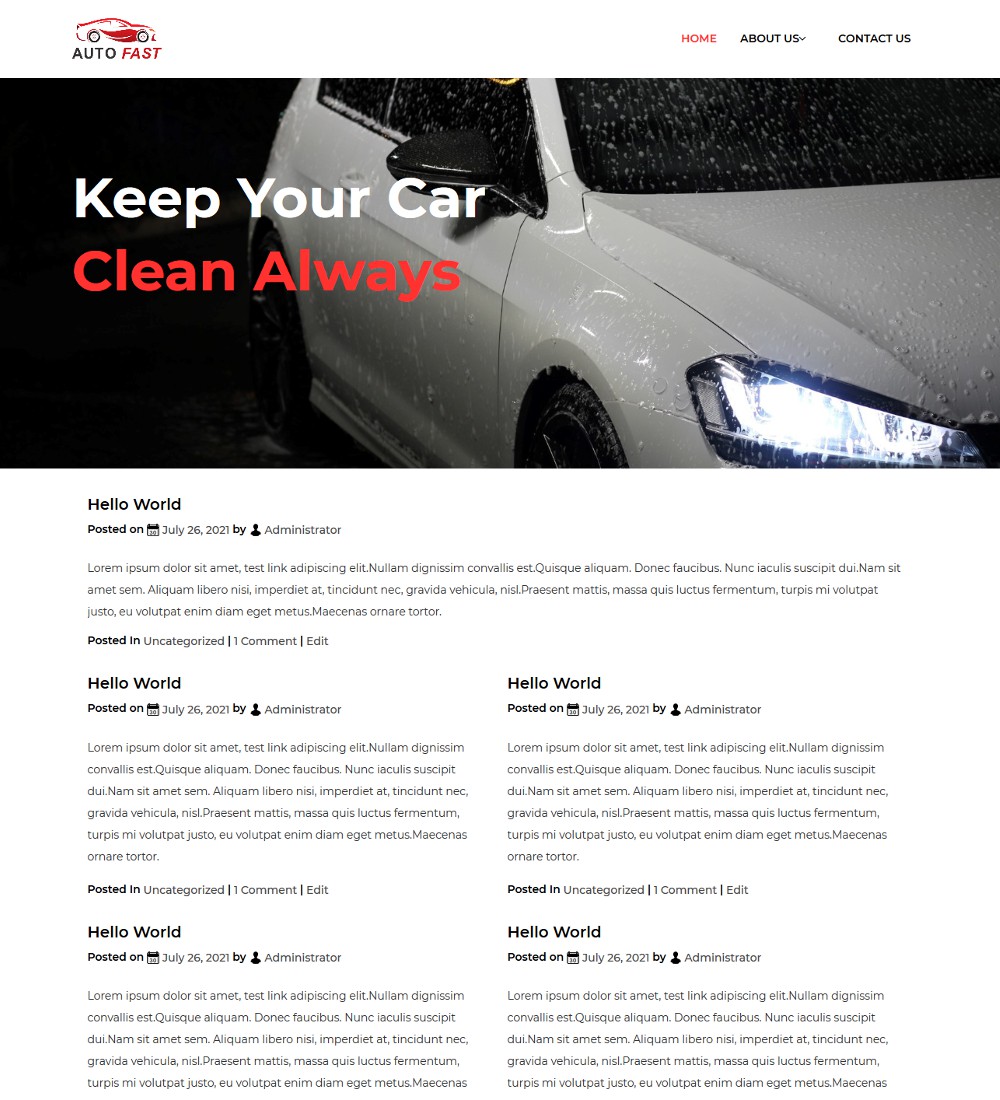 Auto Fast - Car Washing Service Blogger Template