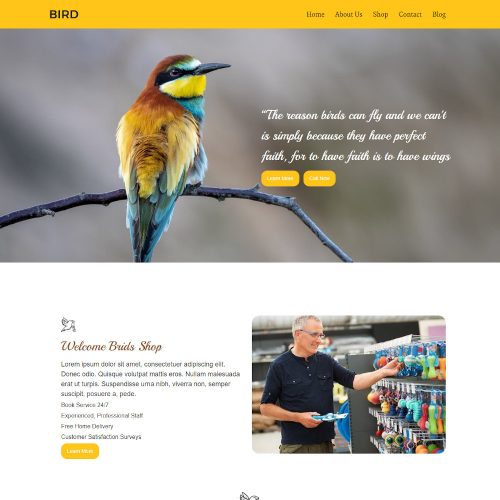 Bird - Animal and Birds Shop WordPress Theme