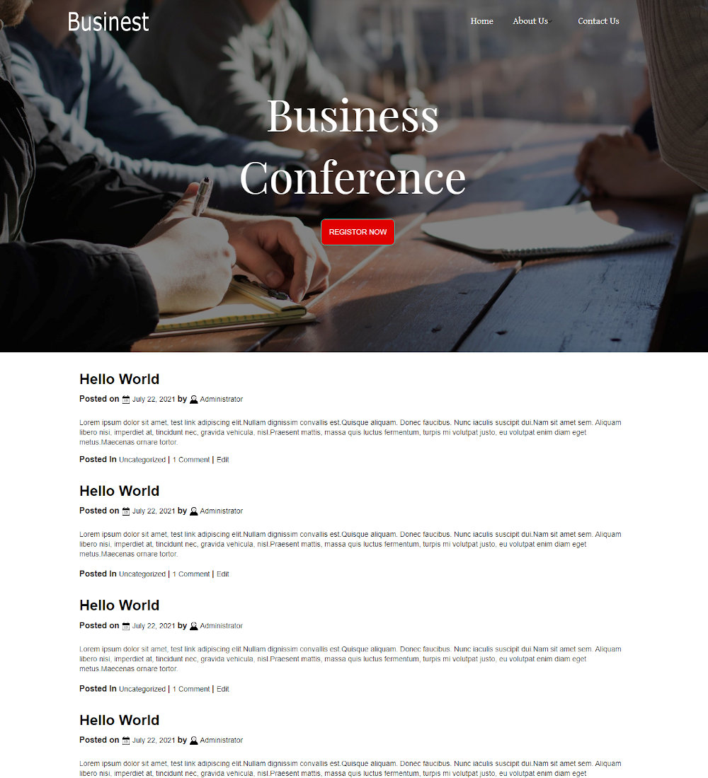 Businest - Business Events & Conference Blogger Template