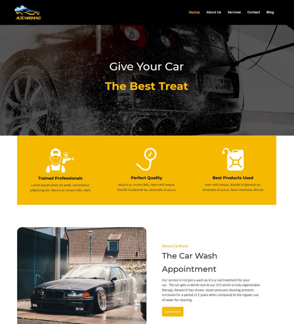 Car Auto Washing - Service & Washing Center WordPress Theme