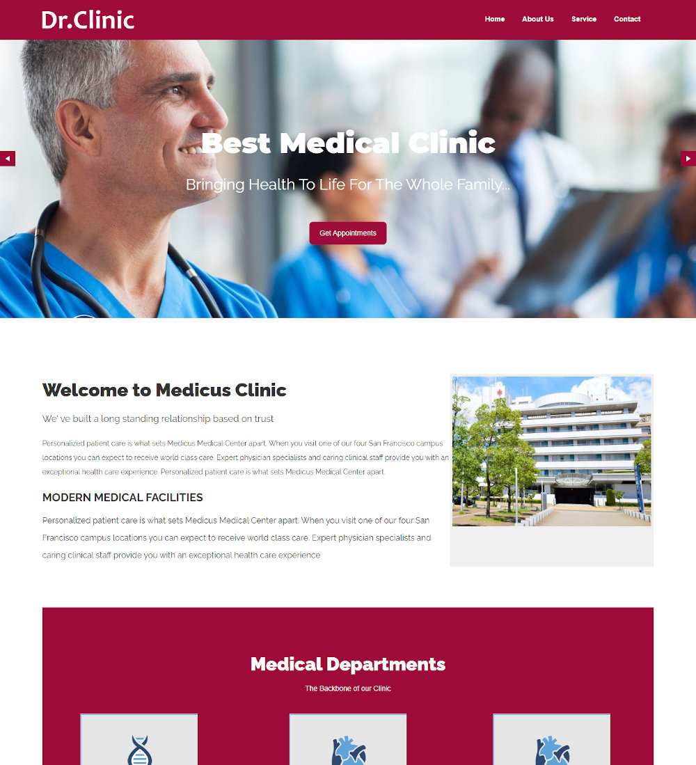 Dr. Clinic - Doctor and Hospital Health HTML Template
