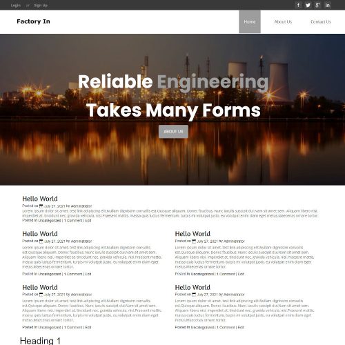 Factory IN- Factory and Industrial Blogger Template
