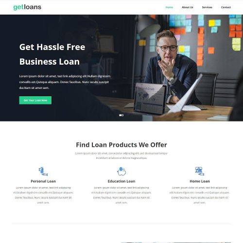 Get Loan - Business, Personal & Education Loan Service WordPress Theme