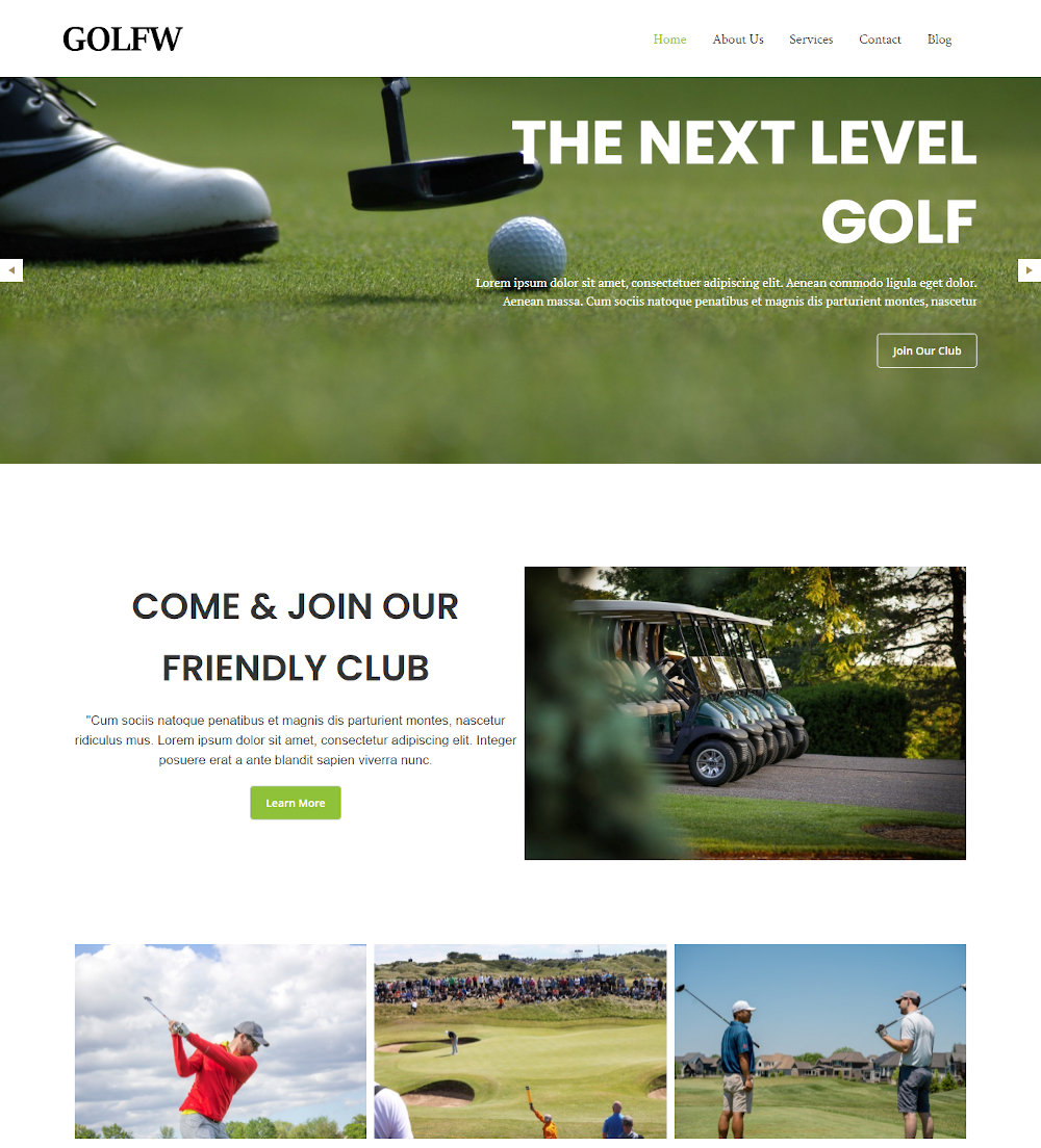 Golfw -Golf Course Drupal Theme