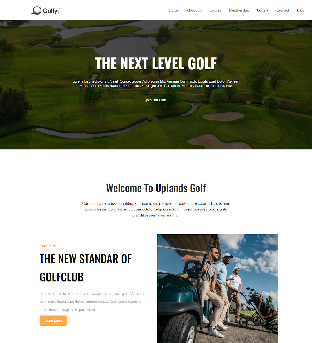 Golfyi - Golf Club Drupal Theme