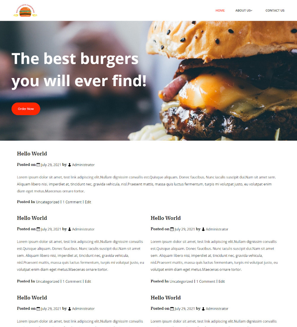 Grill Burgers - Burger Cafe Blogger Template