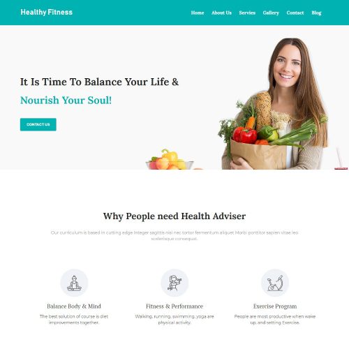 Healthy Fitness - Nutrition Health Professionals Drupal Theme