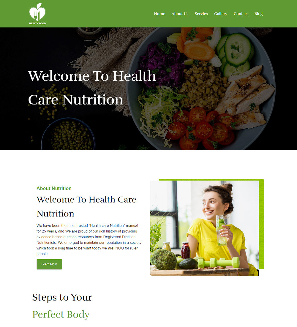 Healthy Food - Nutrition Health Professionals WordPress Theme