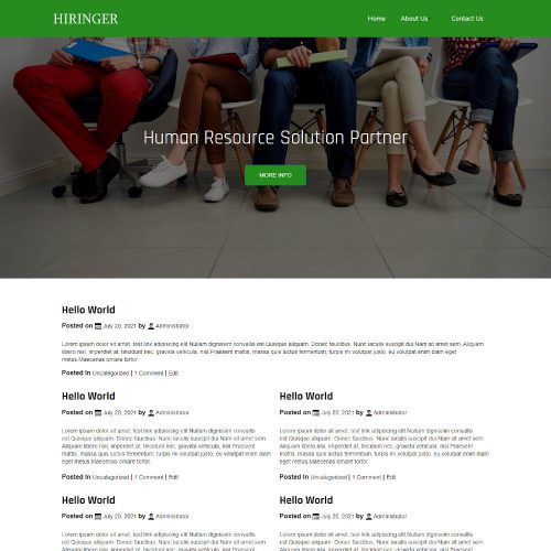 Hiringer - Human Resource and Recruitment Agency Blogger Template