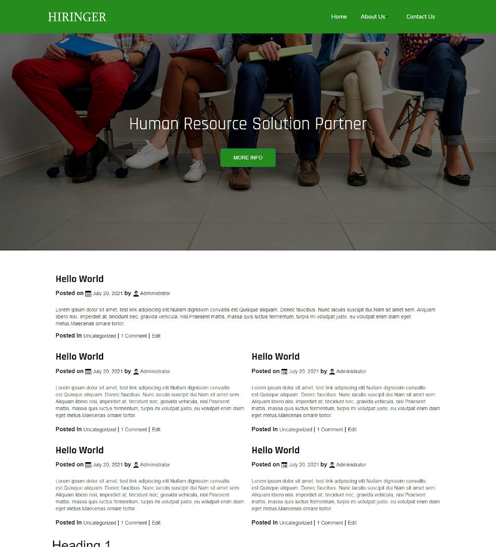 Hiringer - Human Resource and Recruitment Agency Blogger Template