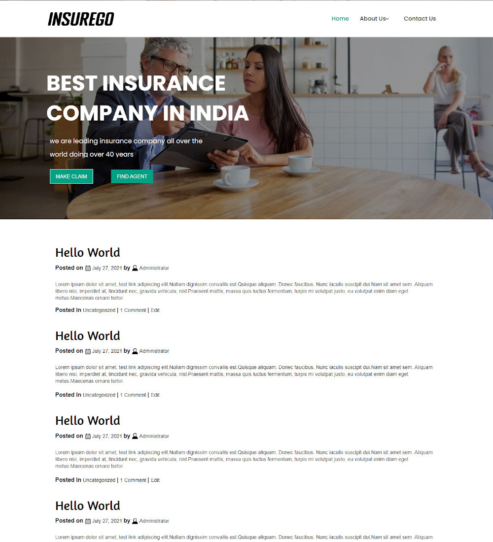 Insure - Insurance Agency Blogger Template