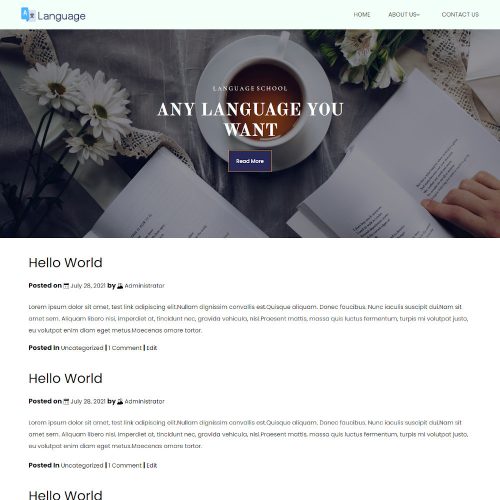 Language School Blogger Template