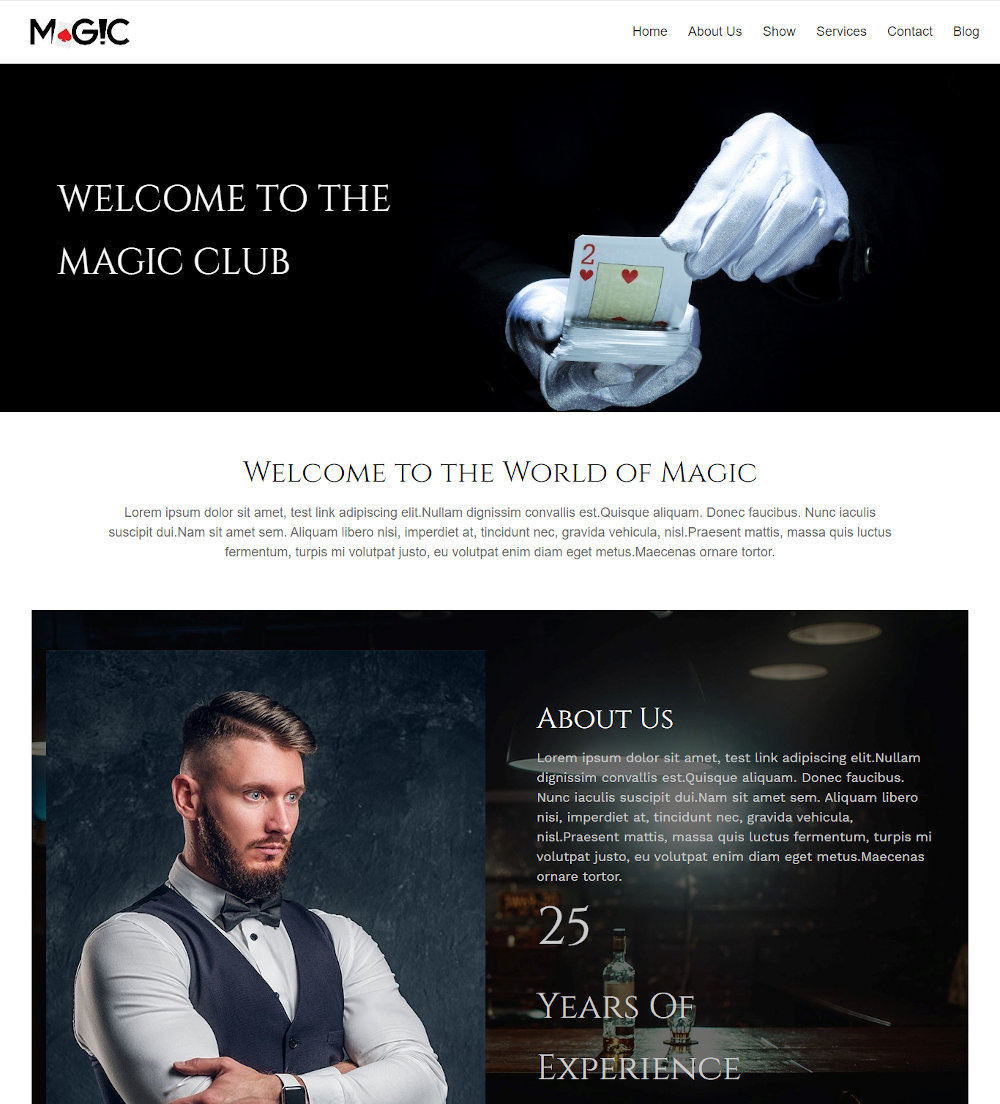 Magic - Magician Artist & Performer Drupal Theme