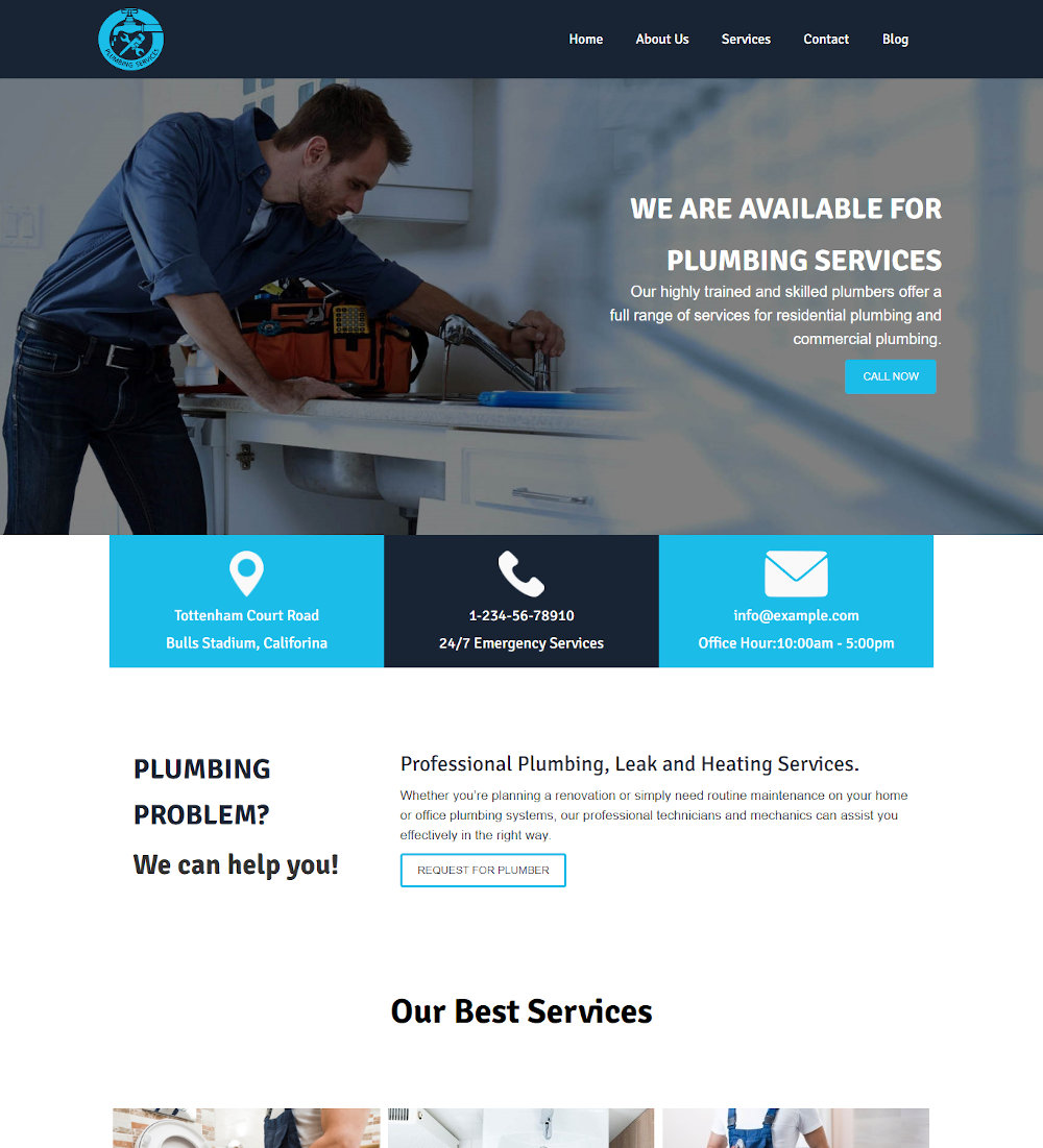 Plumbing Service - Handyman Repair & Maintenance WordPress Theme