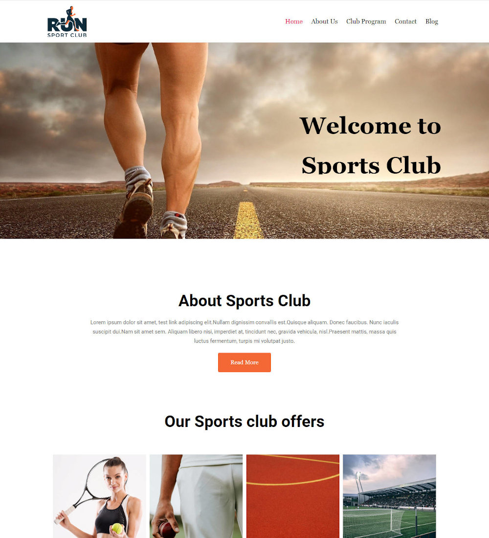 Run - Sports Club WordPress Theme