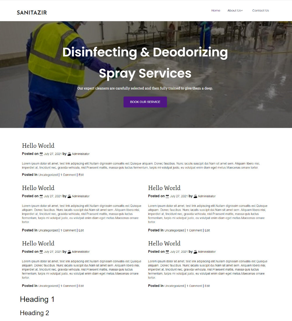 Sanitazir - Sanitizing and Cleaning Services Blogger Template