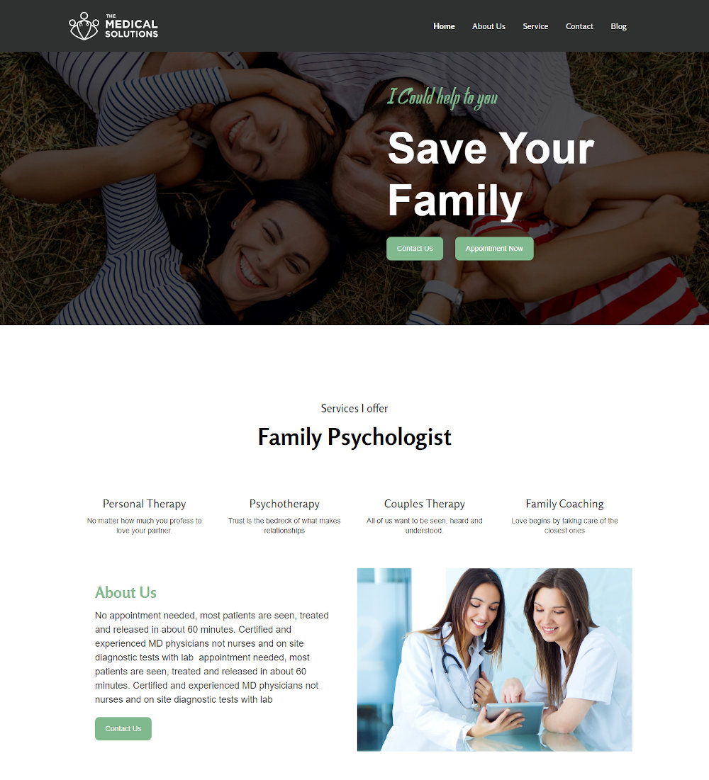 The Health Solution - Doctor and Hospital Health WordPress Theme