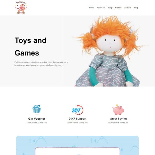 Toy Factory - Kids Toys & Games Store WordPress Theme