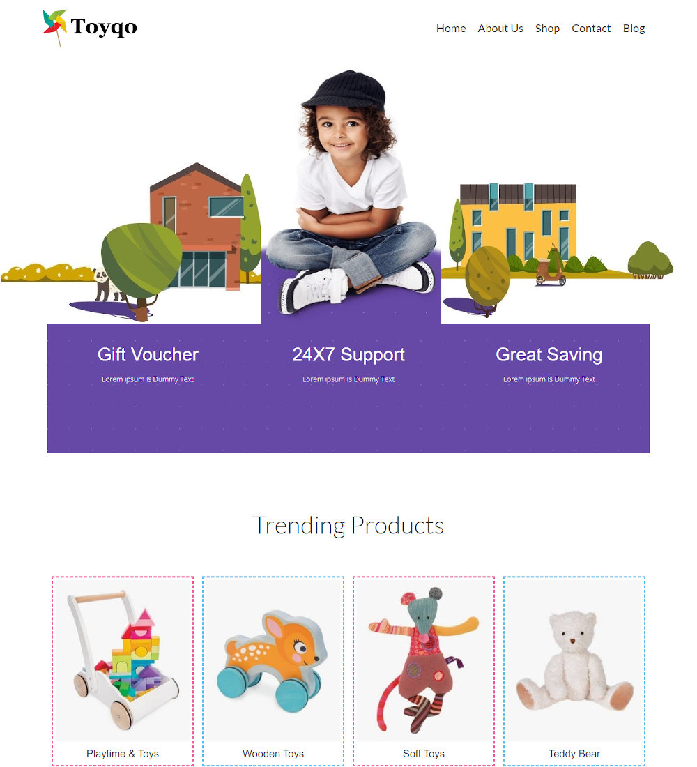 Toyqo - Kids Toys & Games Store Drupal Theme - TemplateToaster