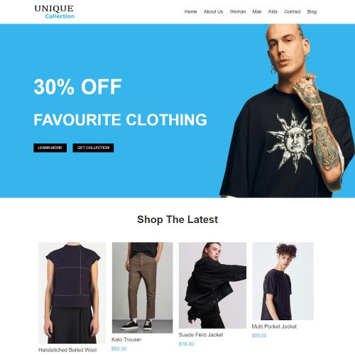 Unique Collection - Online Clothing Store WordPress Theme