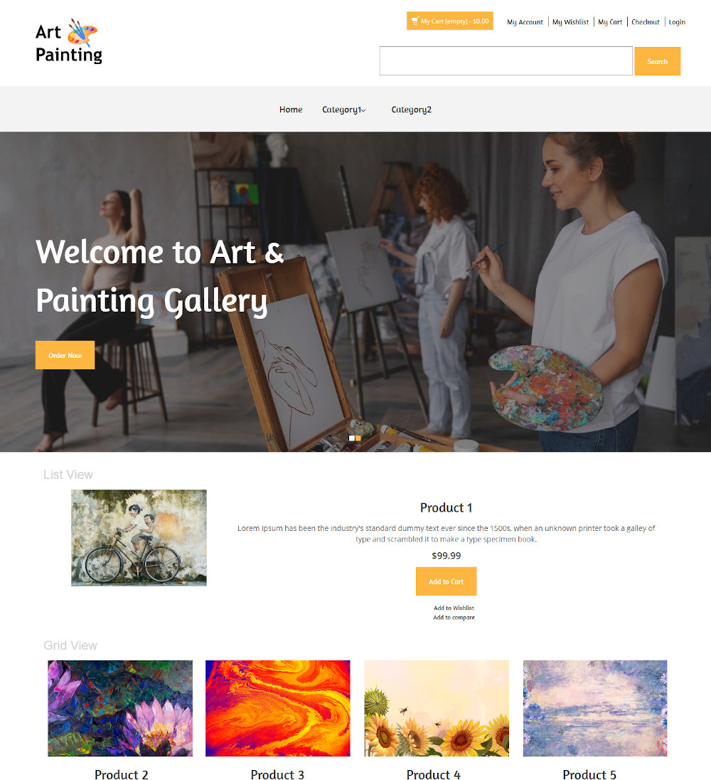 Art & Painting Magento Theme- TemplateToaster