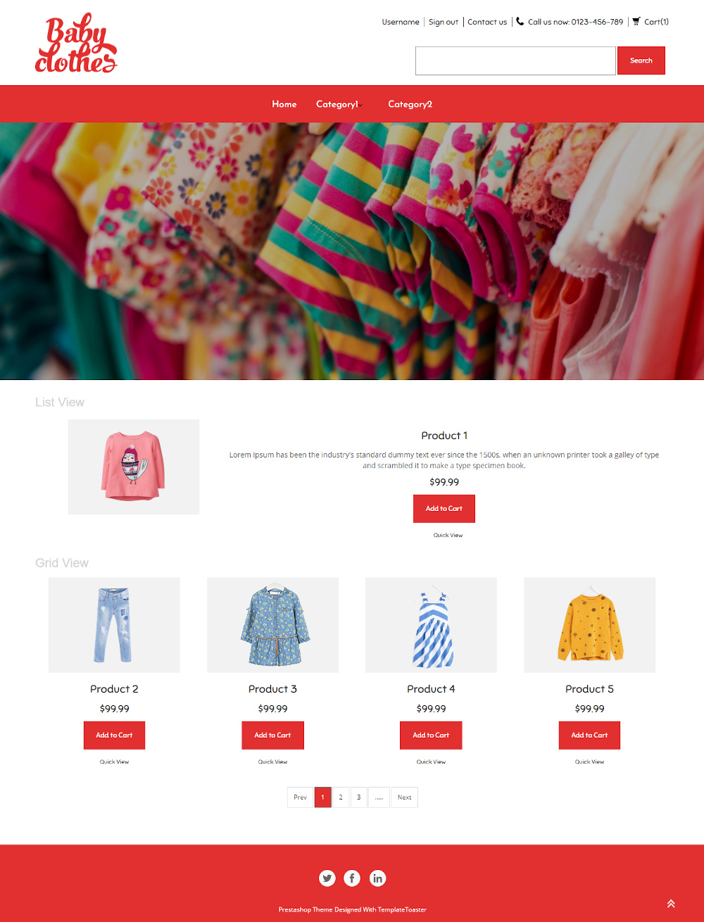 Baby Clothes Kids Clothes Online Store Theme TemplateToaster