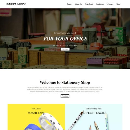 Book Paradise - Stationery Shop Joomla Template