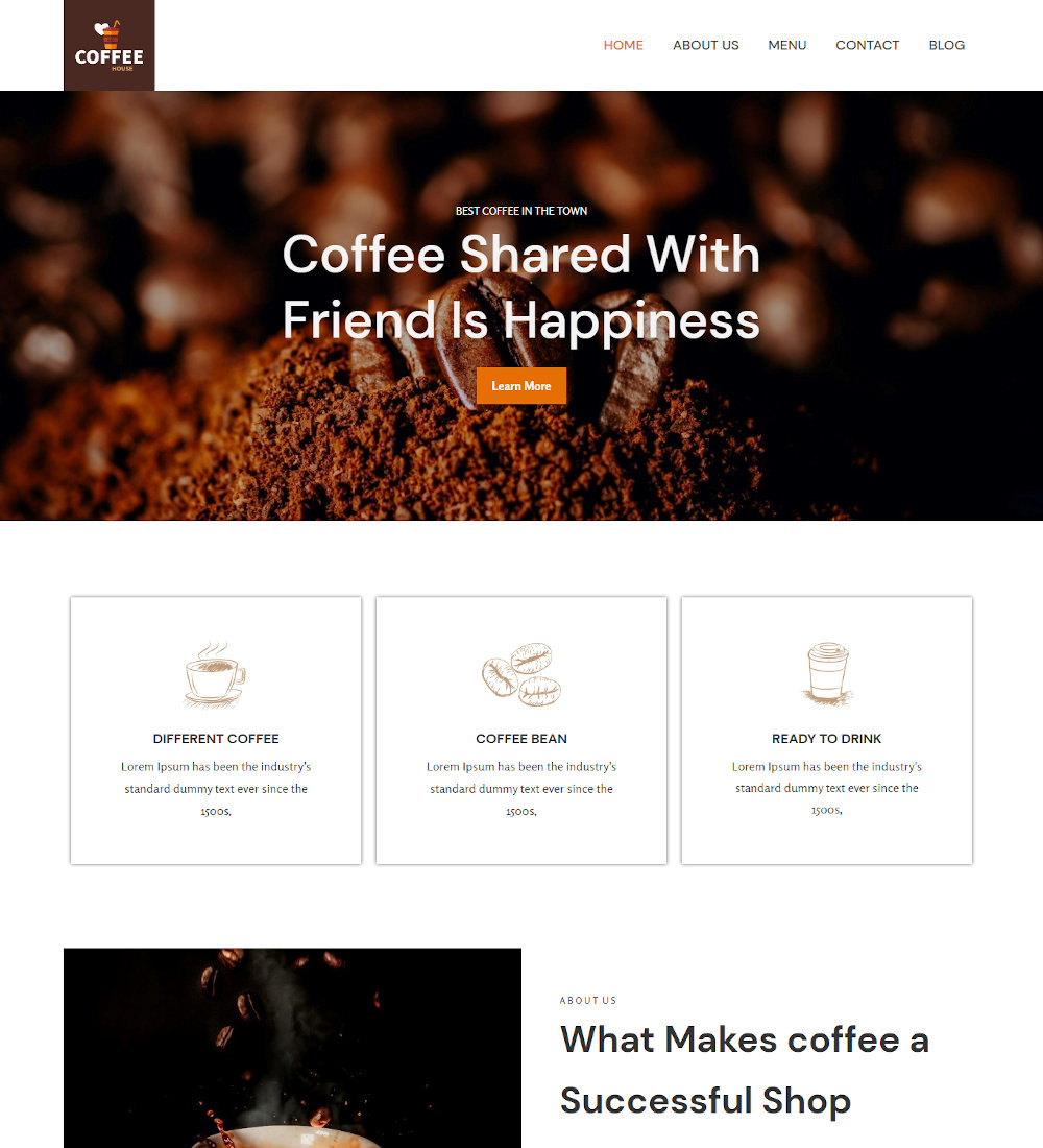 Coffee House - Coffee Shop Joomla Template