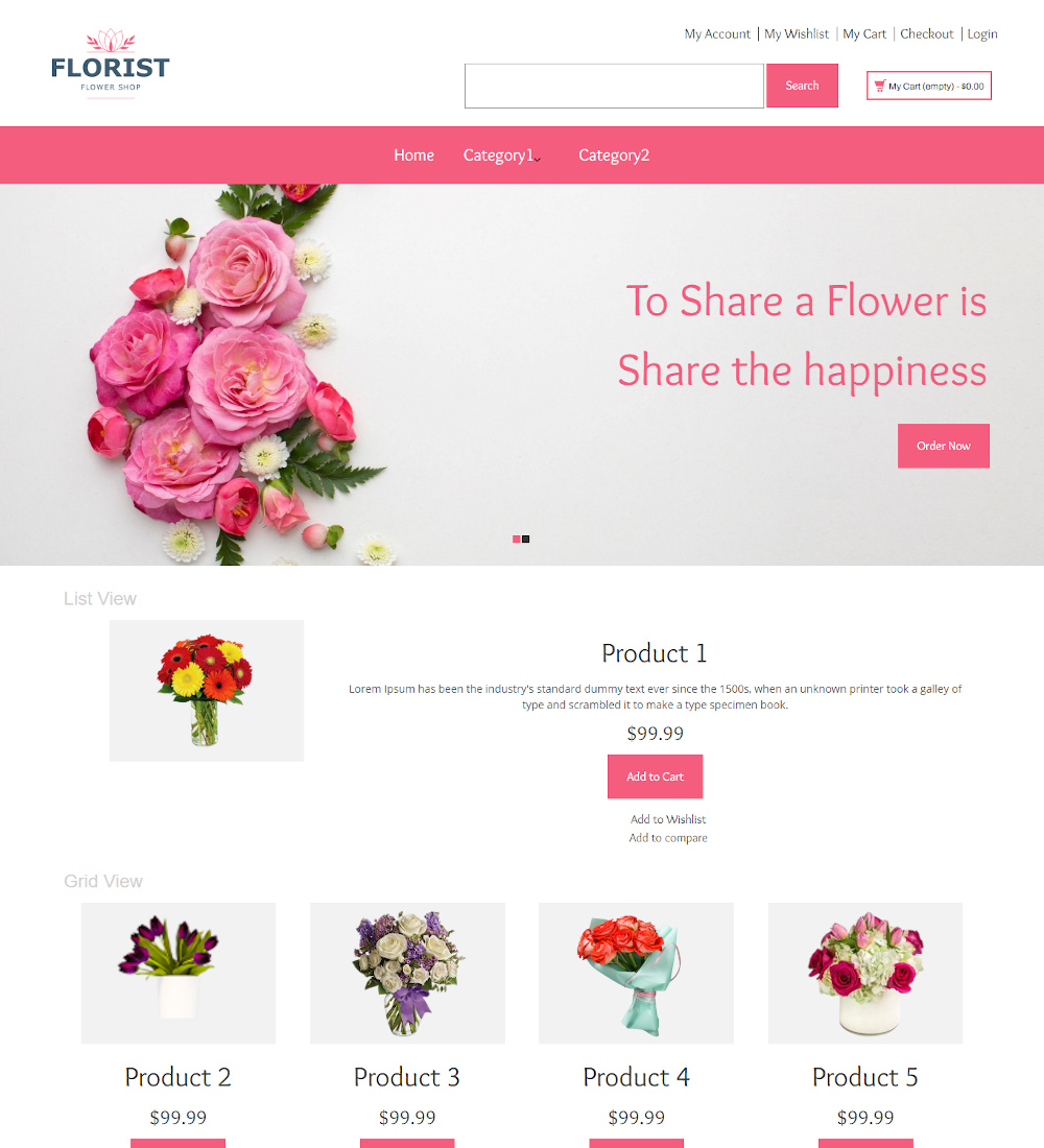 flower shop website template