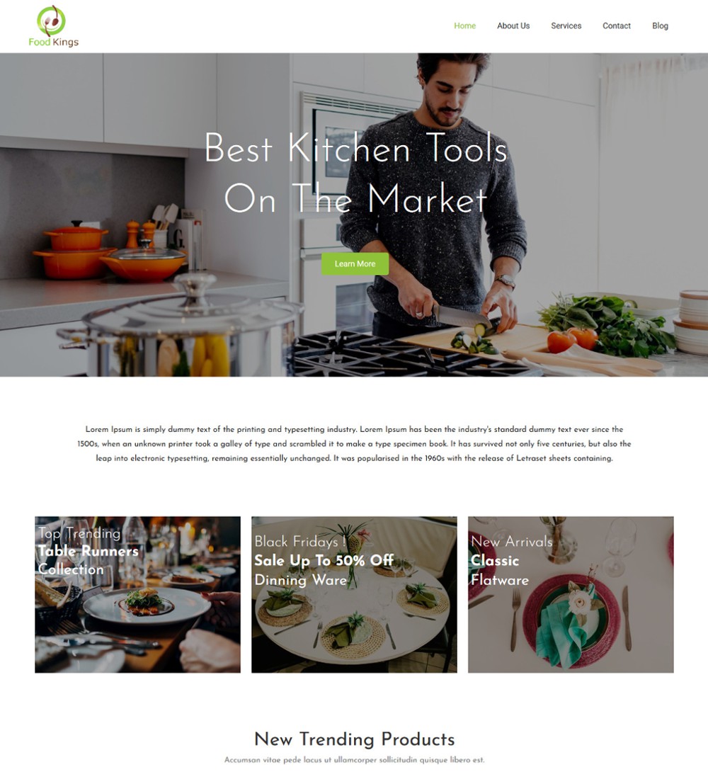 Food Kings - Kitchen Appliances & Tools Joomla Template