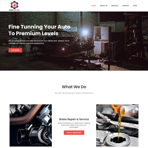 Gear & Oil - Car Repair WordPress Theme