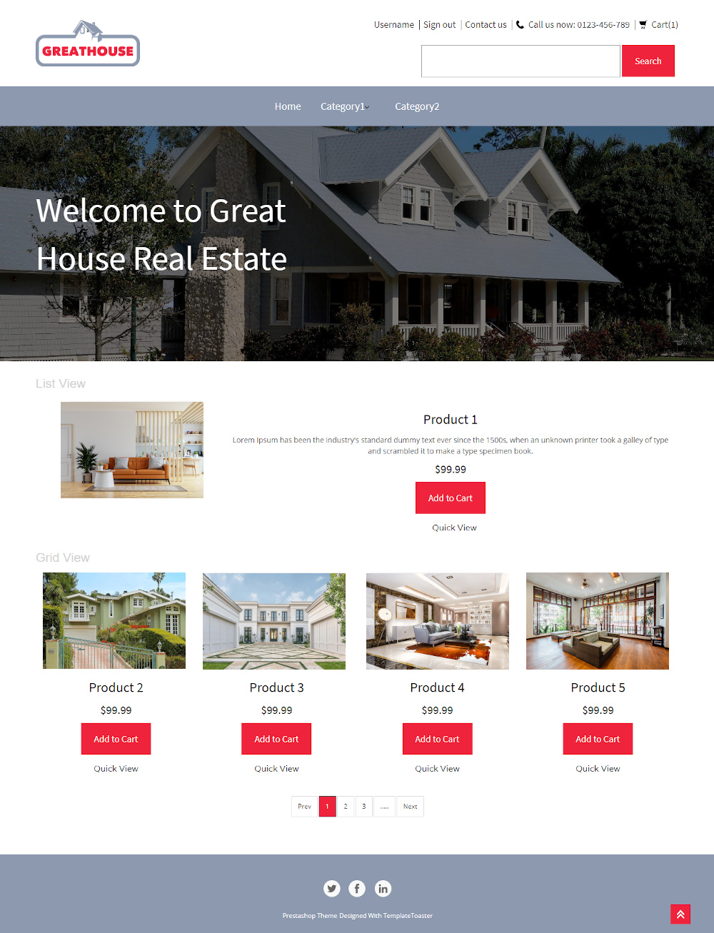Great House - Real Estate Company PrestaShop Theme
