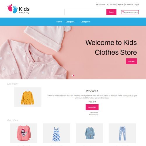 Kids Clothes Online Store Magento Theme