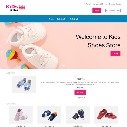Kids Shoes Store Magento Theme
