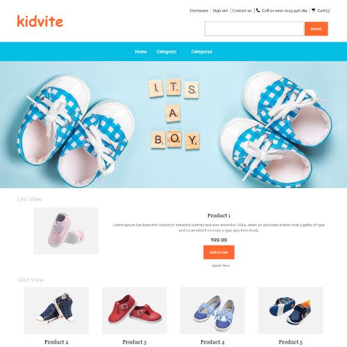 Kidvite - Kids Shoes Store PrestaShop Theme