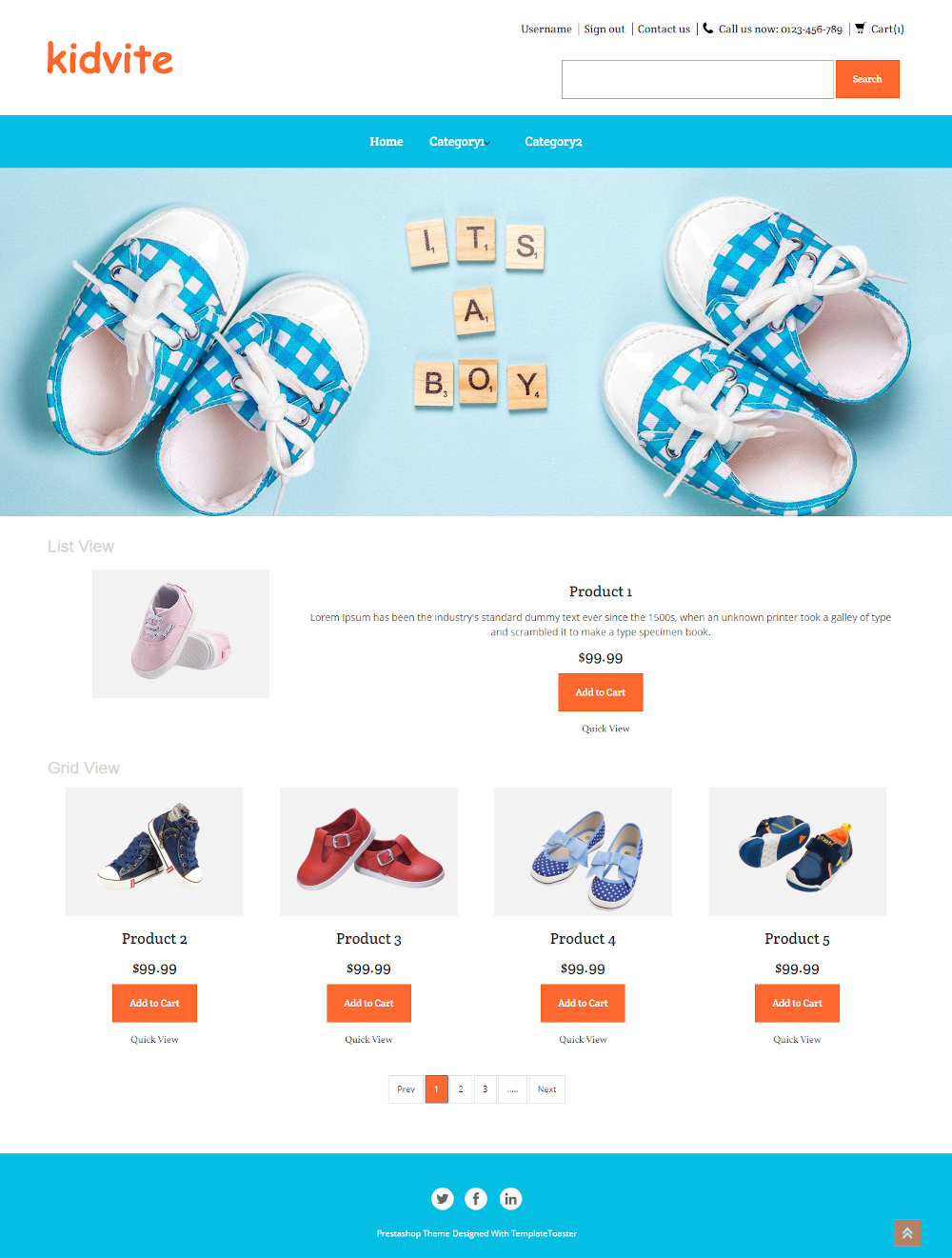 Kidvite - Kids Shoes Store PrestaShop Theme