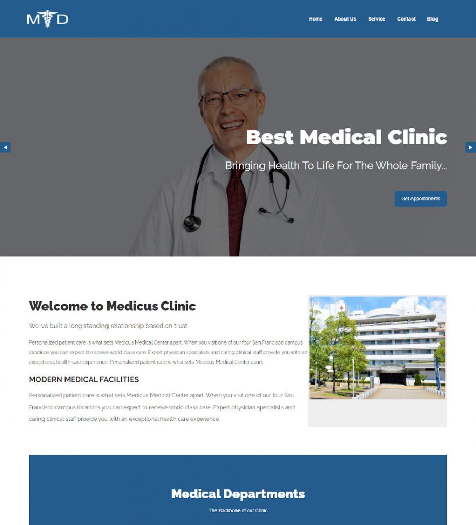 MD Doctor and Hospital Health Joomla Template TemplateToaster